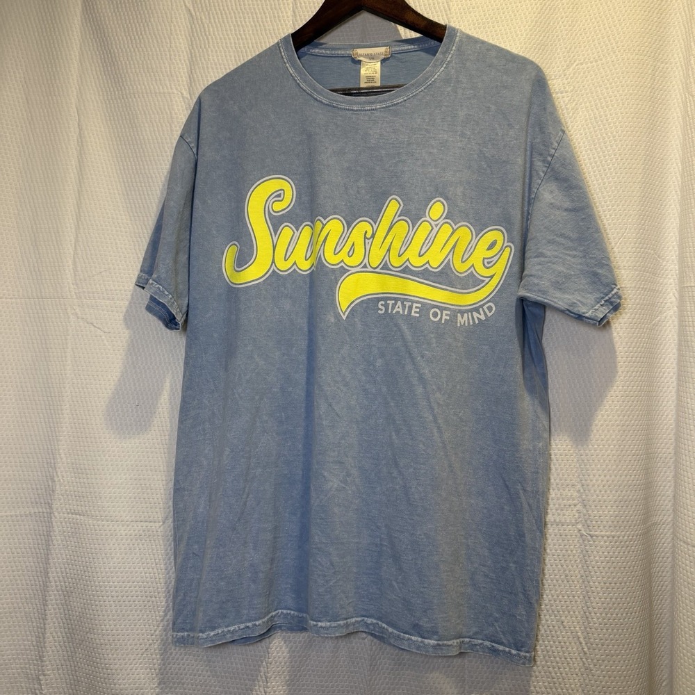 ALTAR'D STATE Sz S/M Oversized Sunshine StateofMind Graphic Tee Mineral Wash